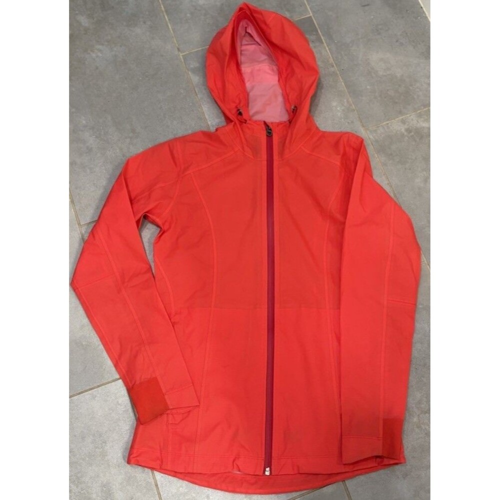 KUHL Projekt Rain Jacket Womens XS Red Excellent Hooded Full Zip Nylon Shell